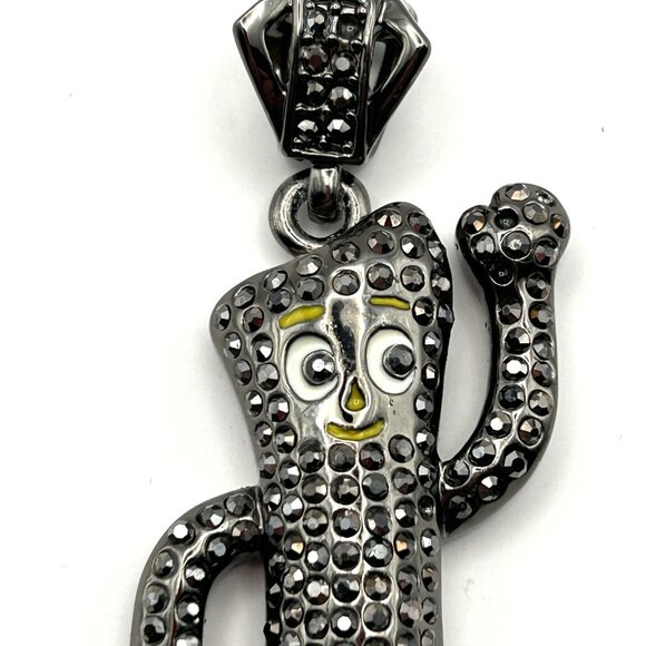 Vintage Gumby Rhinestone Pendant Sparkling Crystal Pop Culture Character Jewelry - Picture 10 of 14